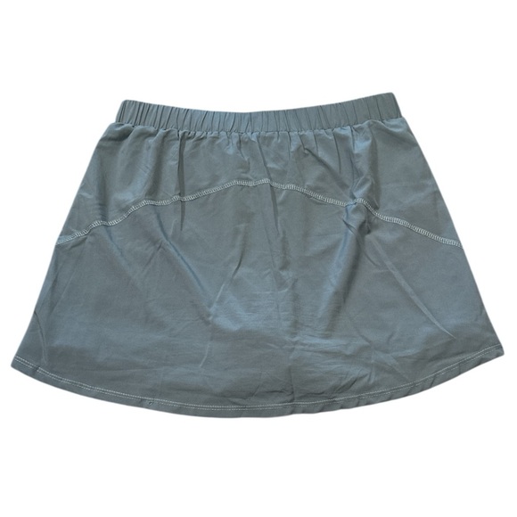 Wishlist Skort Size L Blue Gray Built In Shorts Elastic Waistband Curved Hem - Picture 4 of 10